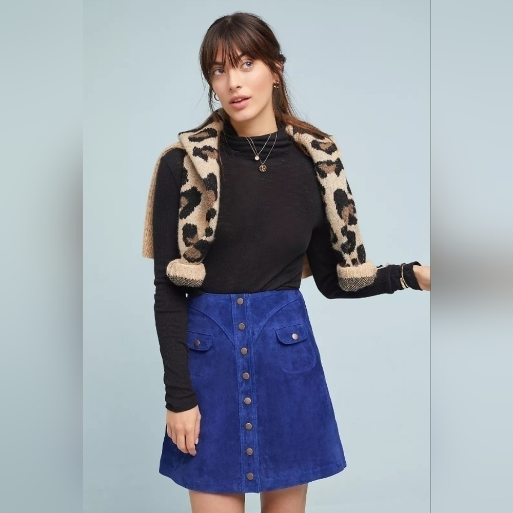 NWT Anthropologie Button-Front Mini Skirt size 2